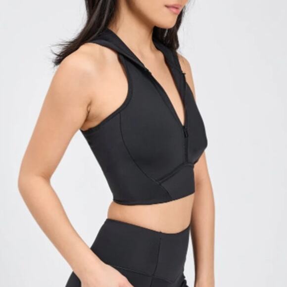 BuffBunny Collection Colorado Crop Hoodie Sports Bra Longline Cropped Vest Top - Picture 7 of 9